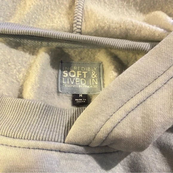 Pink Rose Matching Lounge Set Wide Leg Pants Sweatshirt Cozy Fleece - Picture 4 of 4